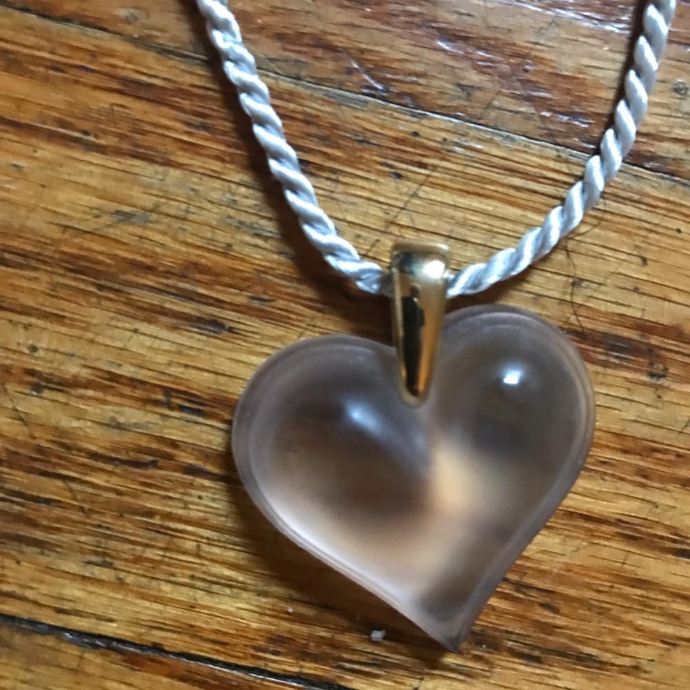 Lalique Crystal Heart Pendant
